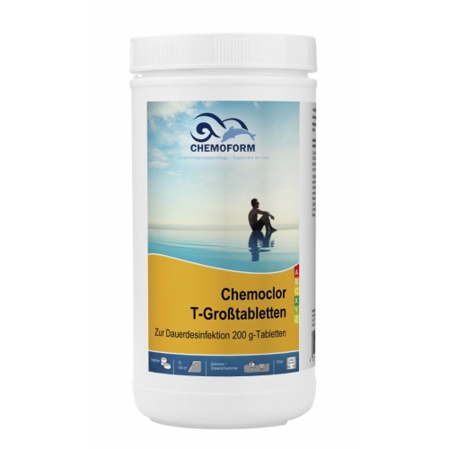 Lėtai tirpstančios 200g chloro tabletės CHEMOFORM CHEMOCLOR T (lėtas chloras), 1kg